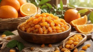 مویز پرتقالی بافت رنگ و ماندگاری